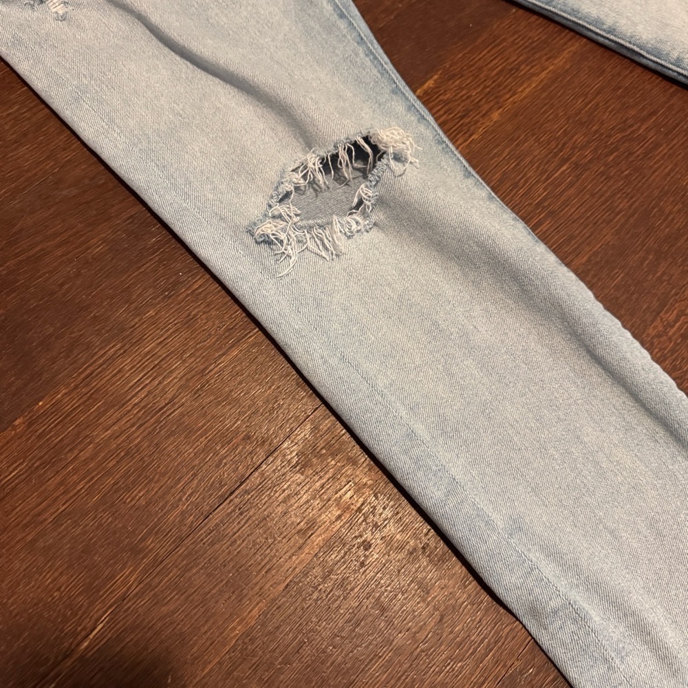 7 For All Mankind Light Blue Straight Leg Jeans - Picture 6 of 11